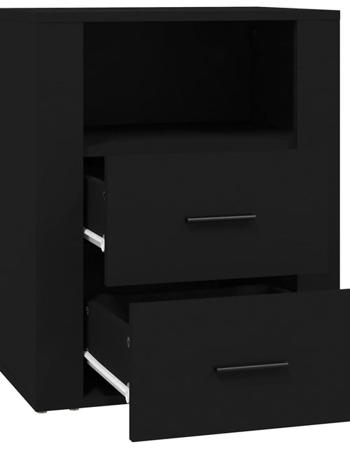 Încărcați imaginea în vizualizatorul Galerie, Noptieră, negru, 50x36x60 cm, lemn prelucrat - Lando
