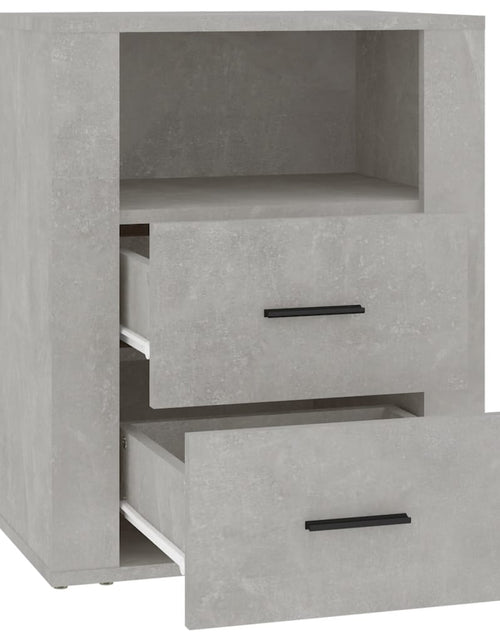 Încărcați imaginea în vizualizatorul Galerie, Noptieră, gri beton, 50x36x60 cm, lemn prelucrat - Lando
