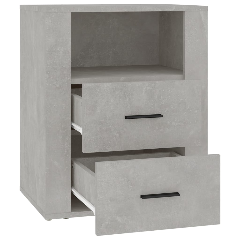 Noptieră, gri beton, 50x36x60 cm, lemn prelucrat - Lando