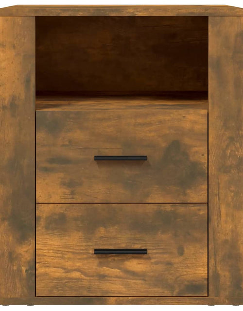 Încărcați imaginea în vizualizatorul Galerie, Noptieră, stejar fumuriu, 50x36x60 cm, lemn compozit - Lando
