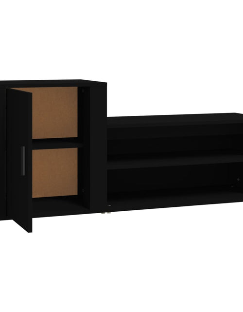 Încărcați imaginea în vizualizatorul Galerie, Pantofar, negru, 130x35x54 cm, lemn prelucrat Lando - Lando
