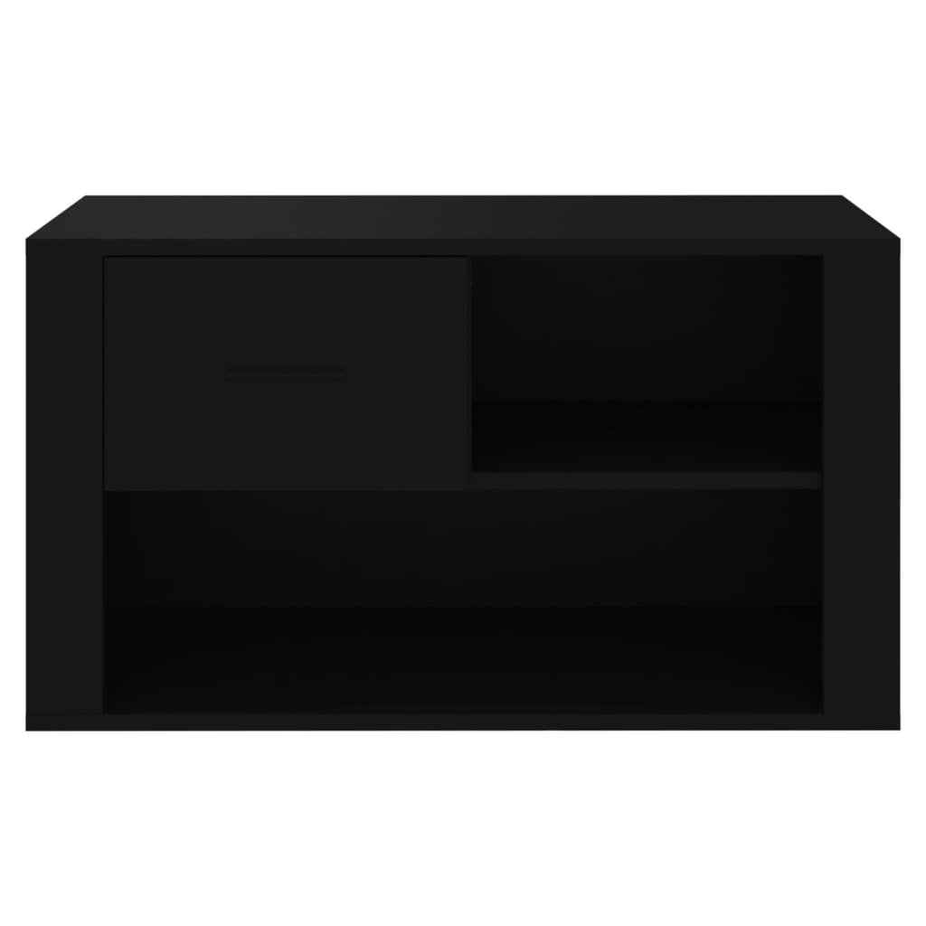 Pantofar, negru, 80x35x45 cm, lemn compozit - Lando