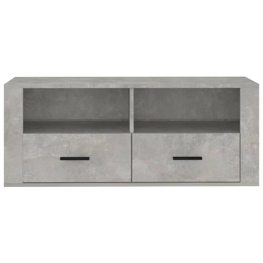 Comodă TV, gri beton, 100x35x40 cm, lemn prelucrat Lando - Lando