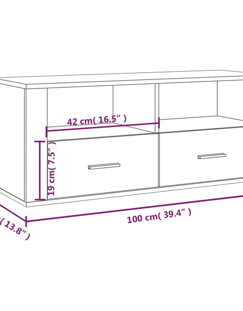 Încărcați imaginea în vizualizatorul Galerie, Comodă TV, gri sonoma, 100x35x40 cm, lemn prelucrat Lando - Lando
