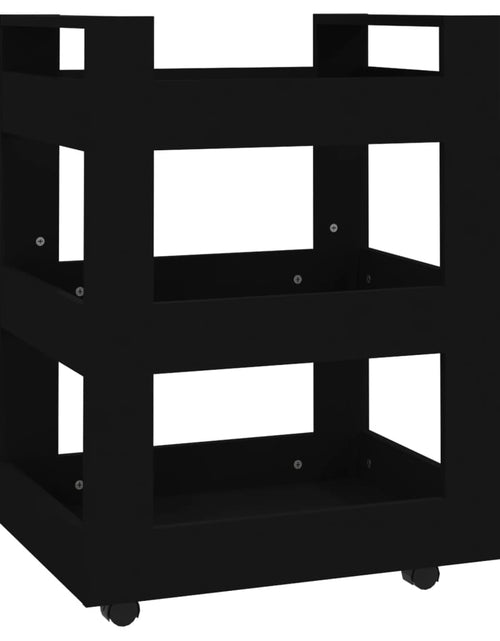 Încărcați imaginea în vizualizatorul Galerie, Cărucior de bucătărie, negru, 60x45x80 cm, lemn prelucrat - Lando
