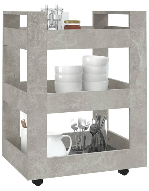 Încărcați imaginea în vizualizatorul Galerie, Cărucior de bucătărie gri beton 60x45x80 cm lemn prelucrat - Lando
