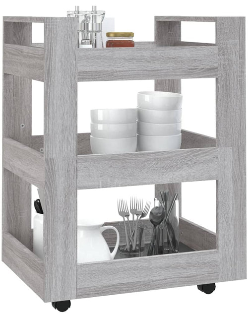 Încărcați imaginea în vizualizatorul Galerie, Cărucior de bucătărie, gri sonoma, 60x45x80 cm, lemn prelucrat - Lando
