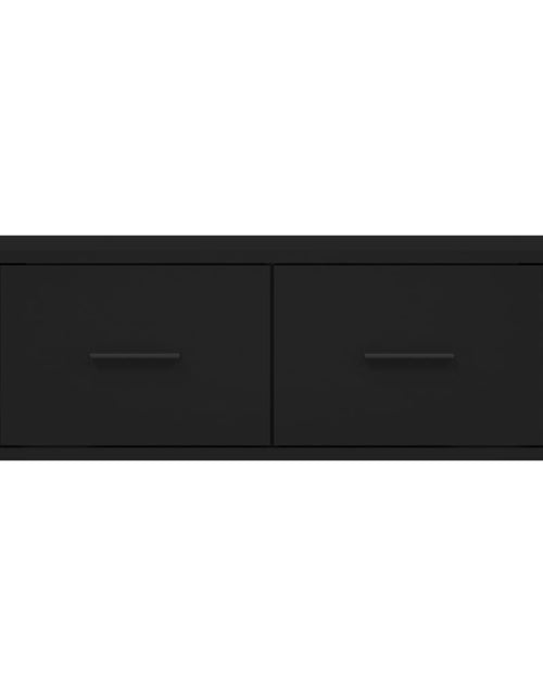 Încărcați imaginea în vizualizatorul Galerie, Dulap TV suspendat, negru, 80x36x25 cm, lemn compozit Lando - Lando
