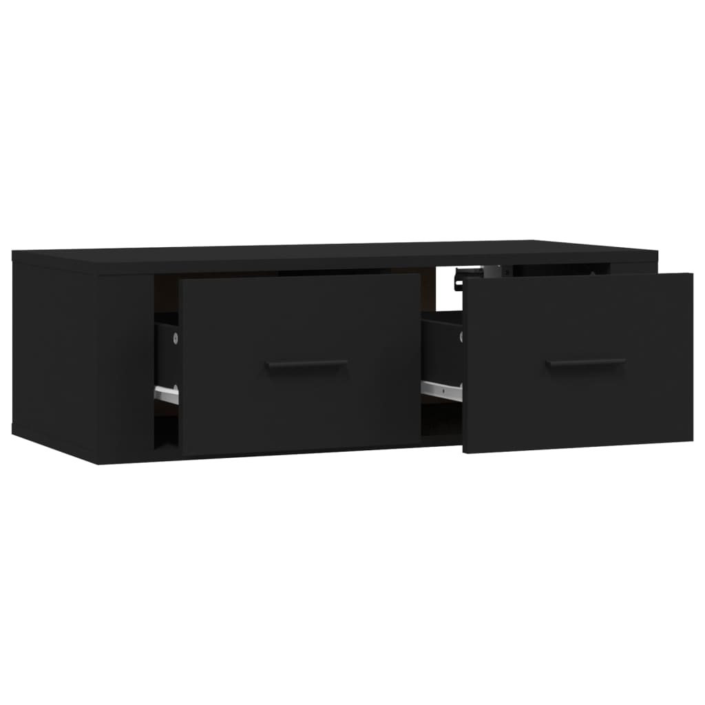 Dulap TV suspendat, negru, 80x36x25 cm, lemn compozit Lando - Lando