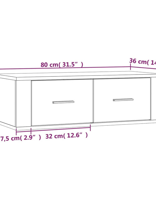 Загрузите изображение в средство просмотра галереи, Dulap TV suspendat, alb extralucios, 80x36x25 cm, lemn compozit Lando - Lando
