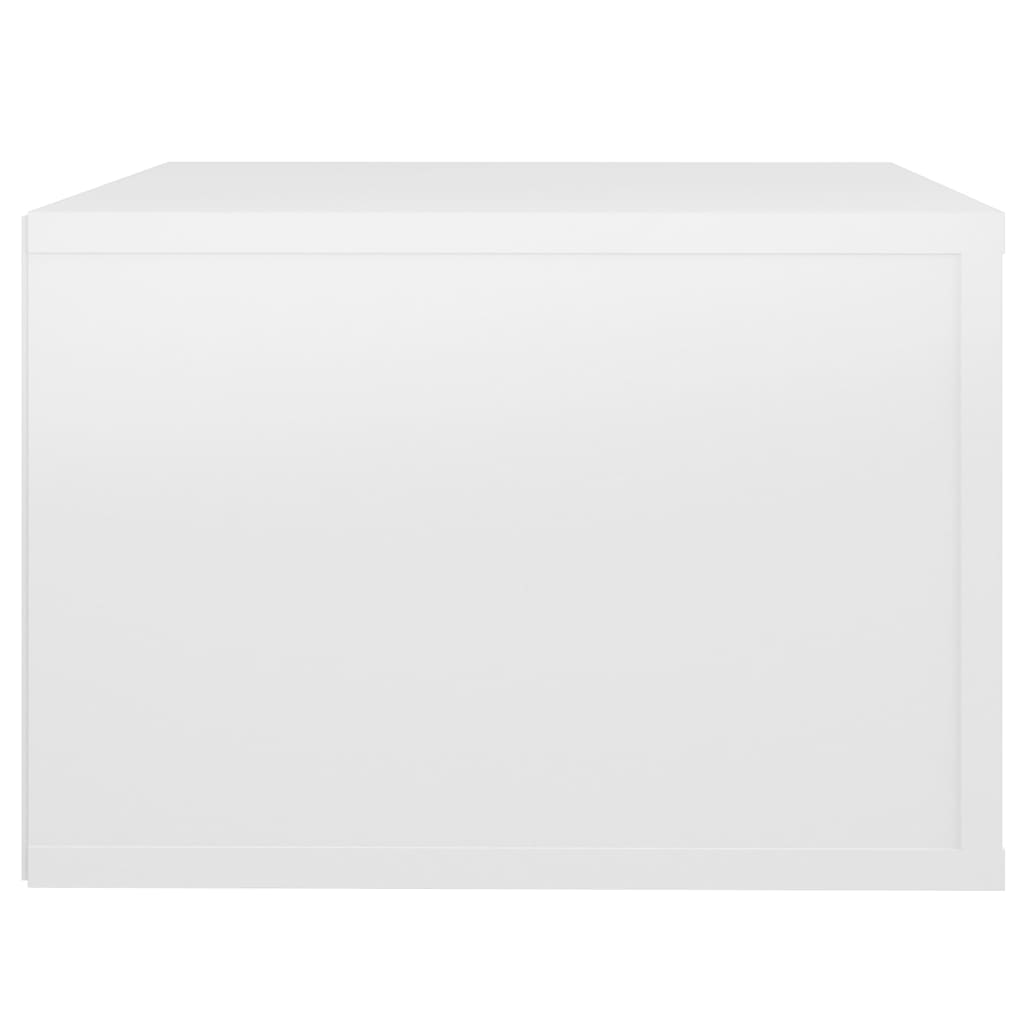 Noptiere de perete, 2 buc., alb extralucios, 50x36x25 cm - Lando