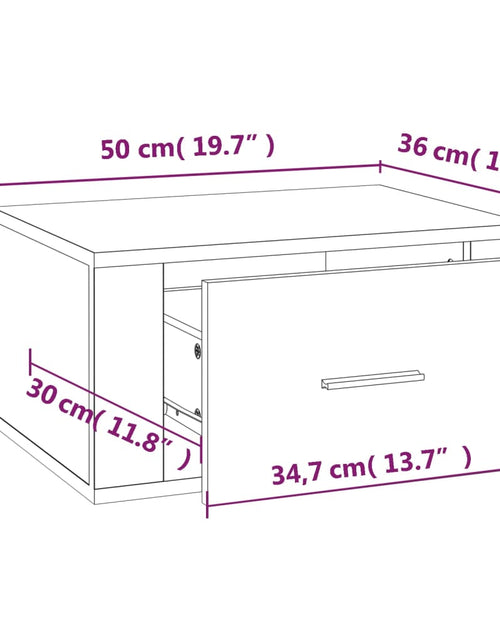 Încărcați imaginea în vizualizatorul Galerie, Noptiere de perete, 2 buc., stejar fumuriu, 50x36x25 cm - Lando
