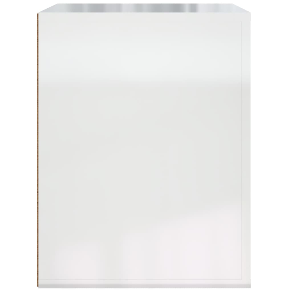 Noptieră de perete, alb extralucios, 50x36x47 cm - Lando