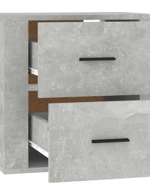 Încărcați imaginea în vizualizatorul Galerie, Noptieră de perete, gri beton, 50x36x47 cm - Lando
