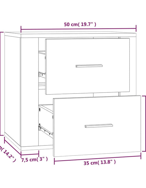 Încărcați imaginea în vizualizatorul Galerie, Noptieră de perete, stejar maro, 50x36x47 cm - Lando
