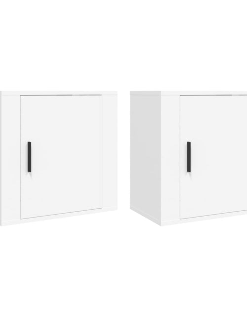 Încărcați imaginea în vizualizatorul Galerie, Noptiere de perete, 2 buc., alb, 50x36x47 cm - Lando
