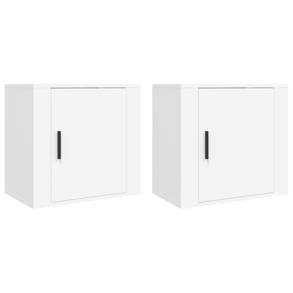Noptiere de perete, 2 buc., alb, 50x36x47 cm - Lando