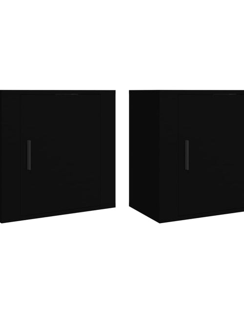 Încărcați imaginea în vizualizatorul Galerie, Noptiere de perete, 2 buc., negru, 50x30x47 cm - Lando
