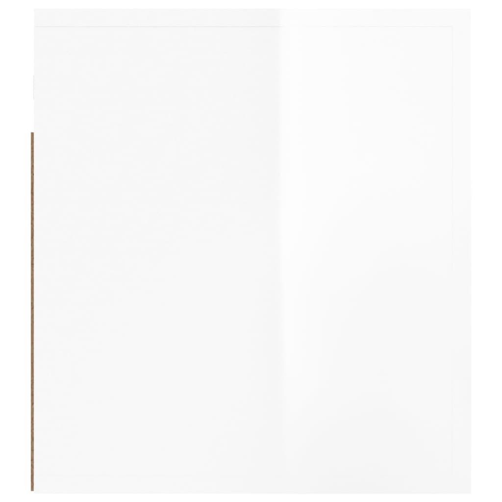 Noptieră de perete, alb extralucios, 50x36x40 cm - Lando