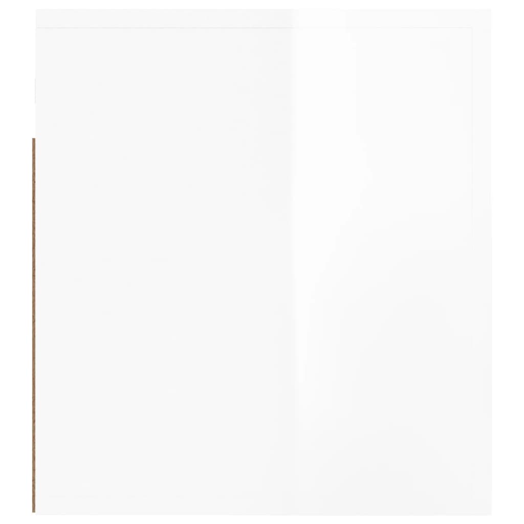 Noptiere de perete, 2 buc., alb extralucios, 50x36x40 cm - Lando