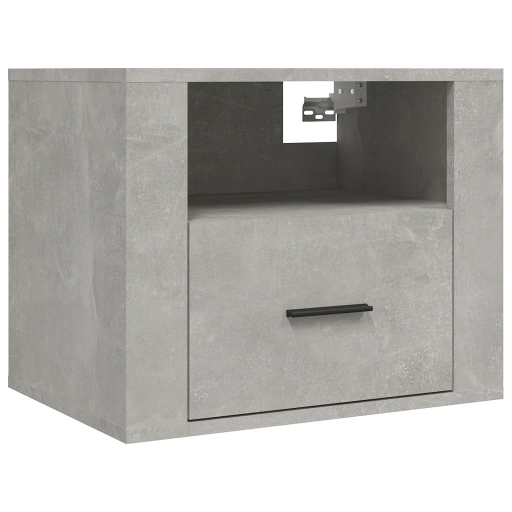 Noptiere de perete, 2 buc., gri beton, 50x36x40 cm - Lando