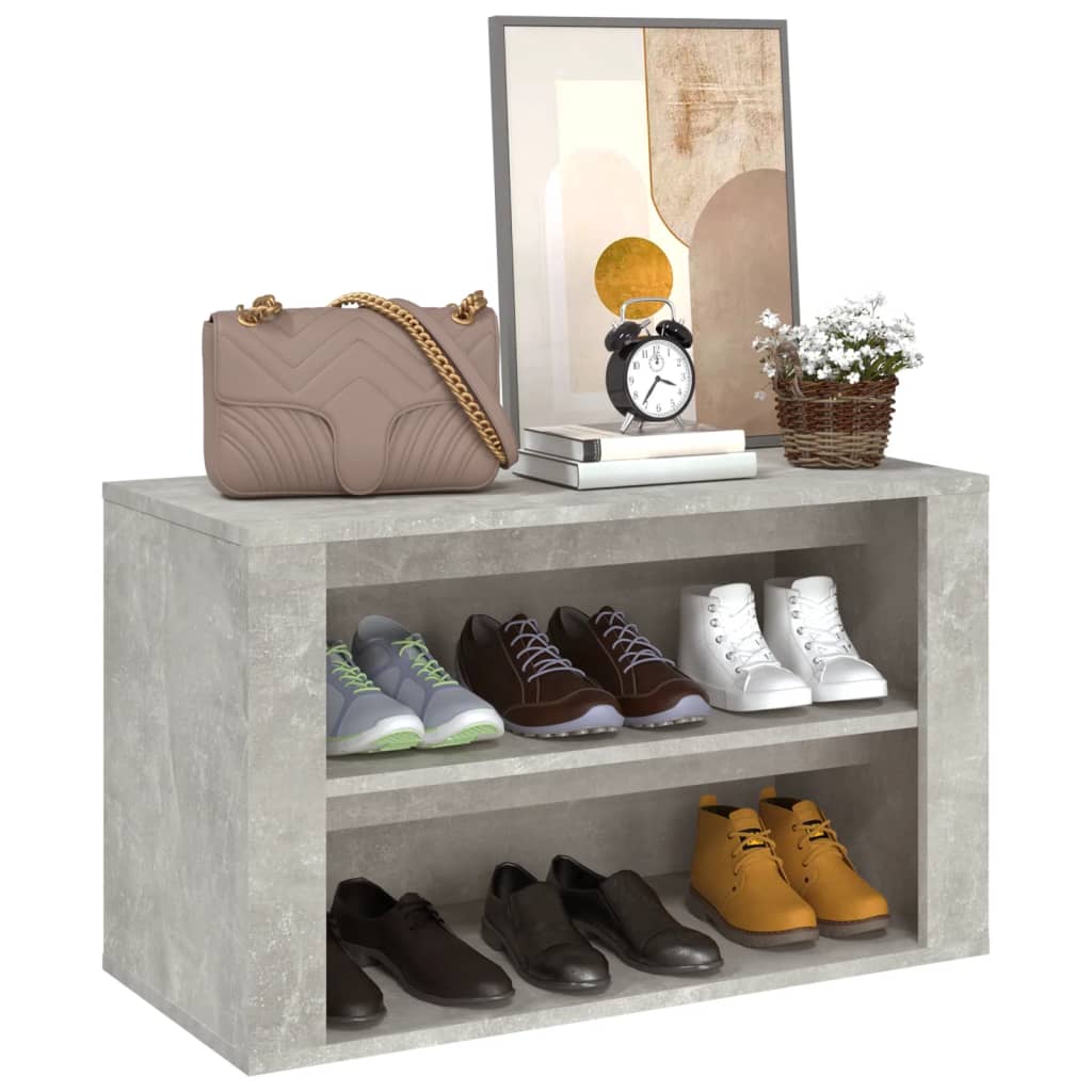 Pantofar, gri beton, 75x35x45 cm, lemn compozit - Lando