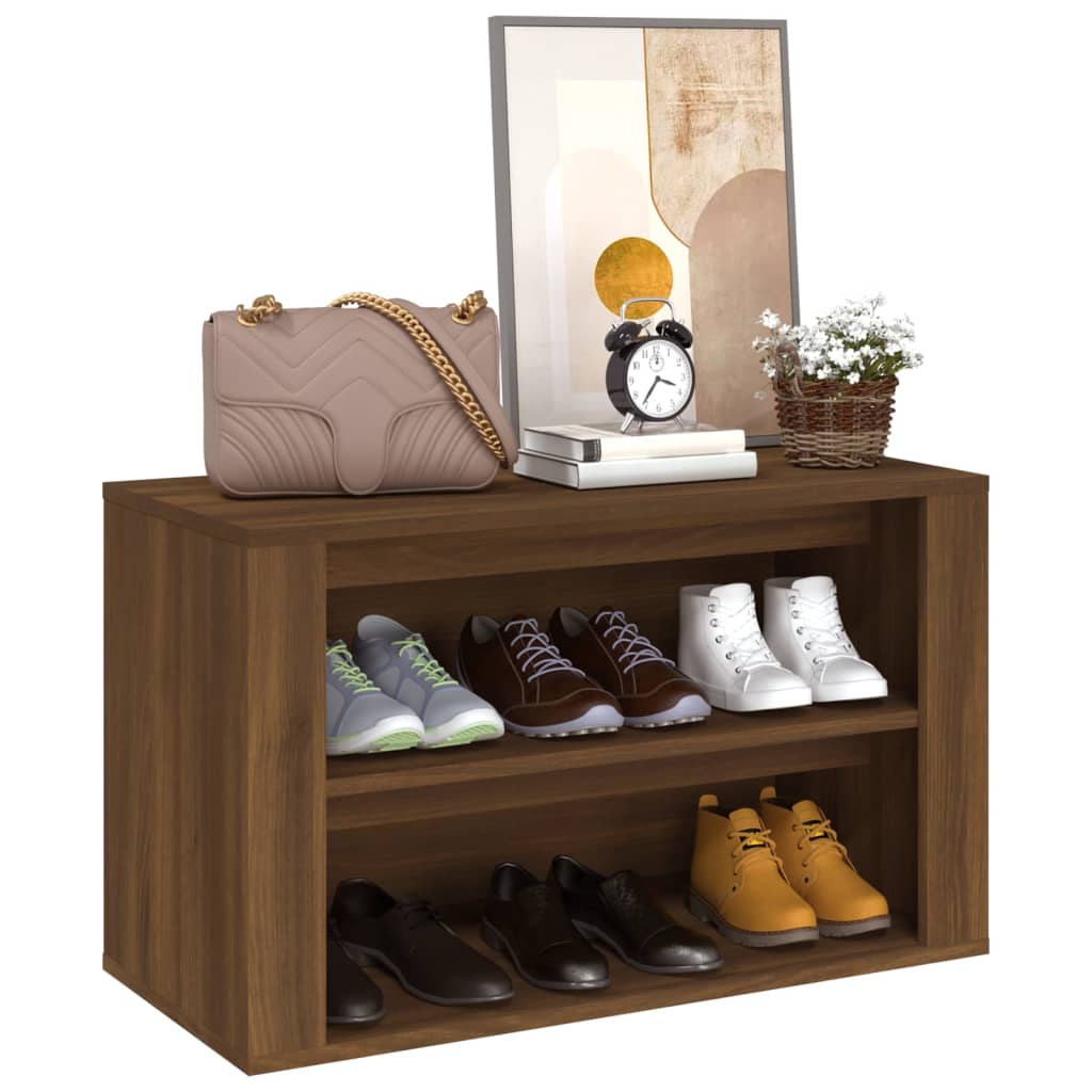 Pantofar, stejar maro, 75x35x45 cm, lemn prelucrat - Lando