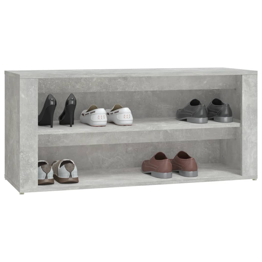 Pantofar, gri beton, 100x35x45 cm, lemn compozit - Lando