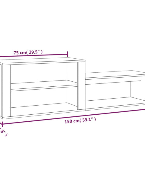 Încărcați imaginea în vizualizatorul Galerie, Pantofar, gri beton, 150x35x45 cm, lemn prelucrat - Lando
