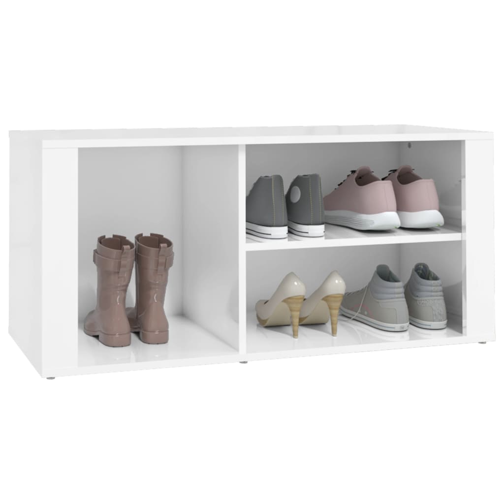 Lando-Pantofar, alb extralucios, 100x35x45 cm, lemn compozit- mobila