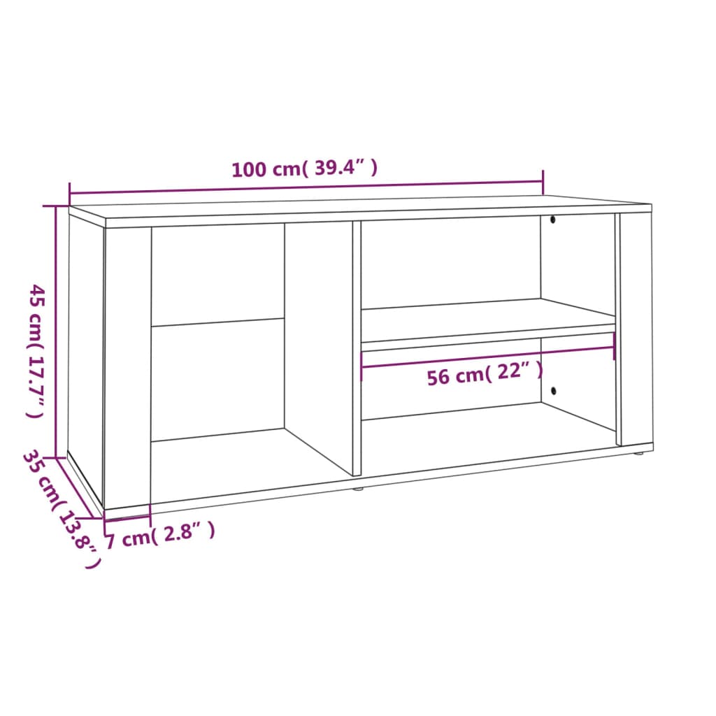 Pantofar, alb extralucios, 100x35x45 cm, lemn compozit - Lando