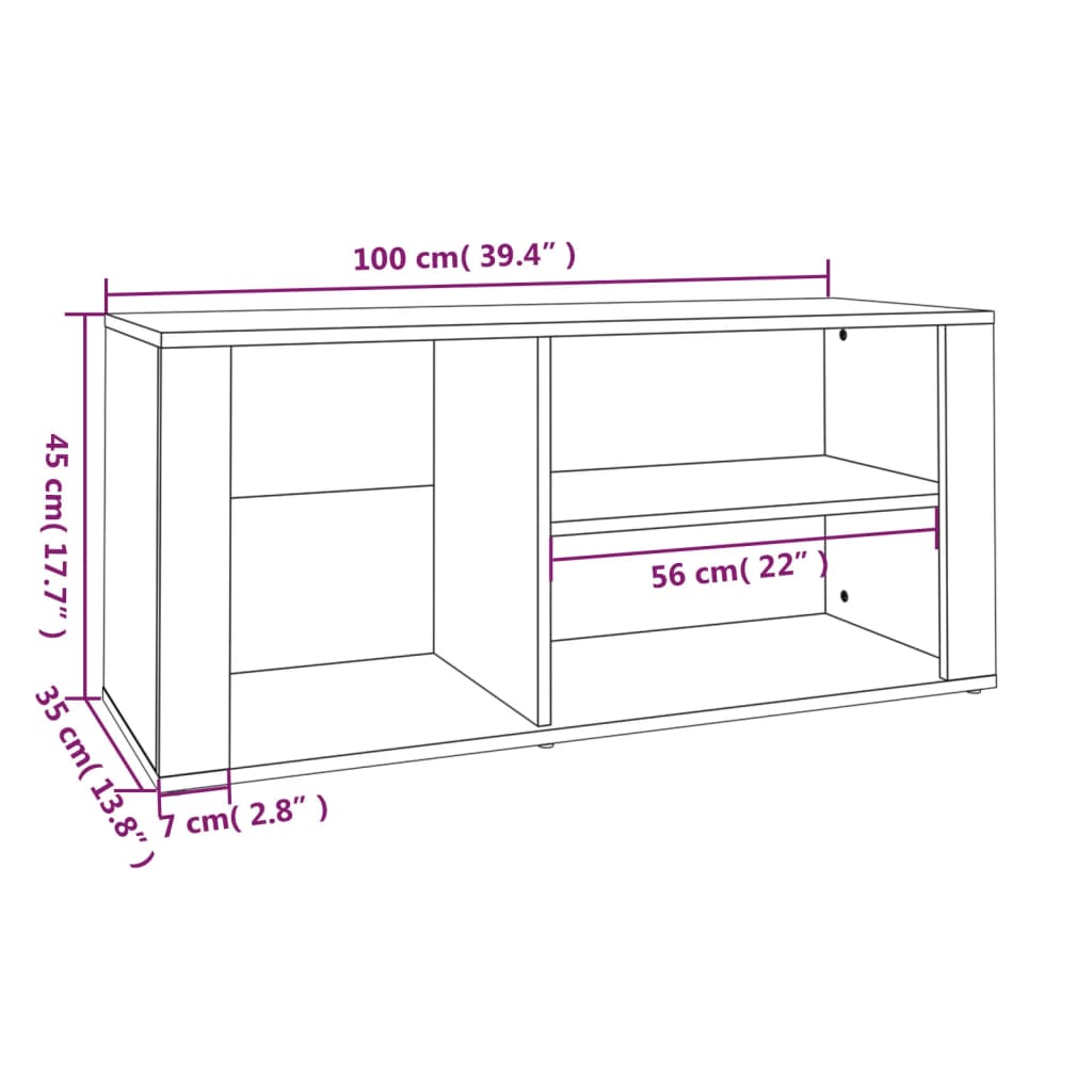 Pantofar, stejar maro, 100x35x45 cm, lemn compozit - Lando