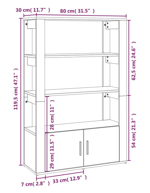 Загрузите изображение в средство просмотра галереи, Servantă, alb extralucios, 80x30x119,5 cm, lemn prelucrat Lando - Lando
