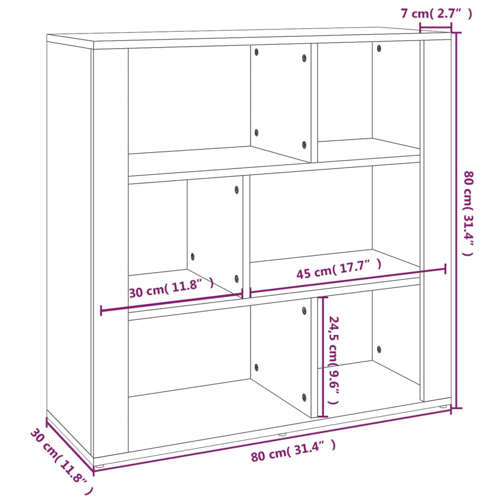 Servantă, alb extralucios, 80x30x80 cm, lemn prelucrat Lando - Lando