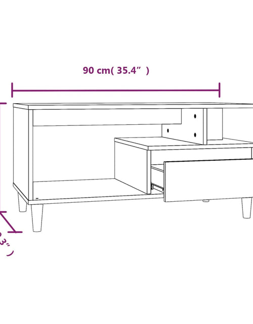 Загрузите изображение в средство просмотра галереи, Măsuță de cafea, alb, 90x49x45 cm, lemn prelucrat Lando - Lando
