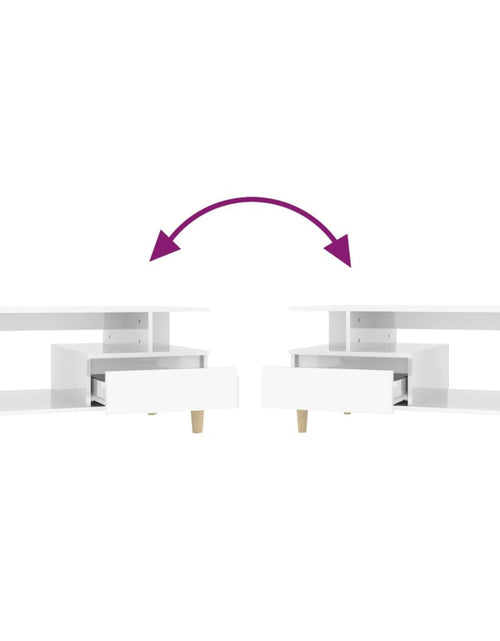 Загрузите изображение в средство просмотра галереи, Măsuță de cafea, alb extralucios, 90x49x45 cm, lemn compozit Lando - Lando
