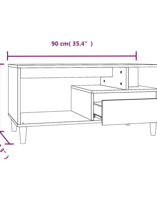 Загрузите изображение в средство просмотра галереи, Măsuță de cafea, gri sonoma, 90x49x45 cm, lemn compozit Lando - Lando
