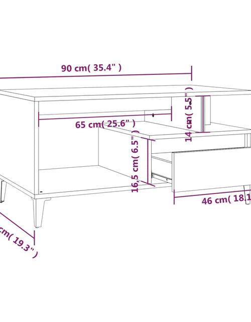 Загрузите изображение в средство просмотра галереи, Măsuță de cafea, gri sonoma, 90x49x45 cm, lemn compozit Lando - Lando
