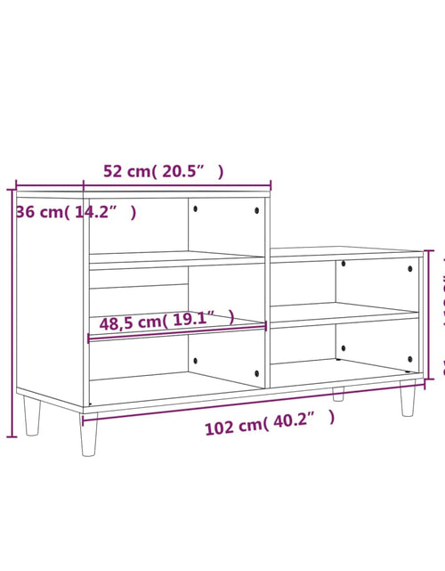 Încărcați imaginea în vizualizatorul Galerie, Pantofar, gri sonoma, 102x36x60 cm, lemn prelucrat - Lando

