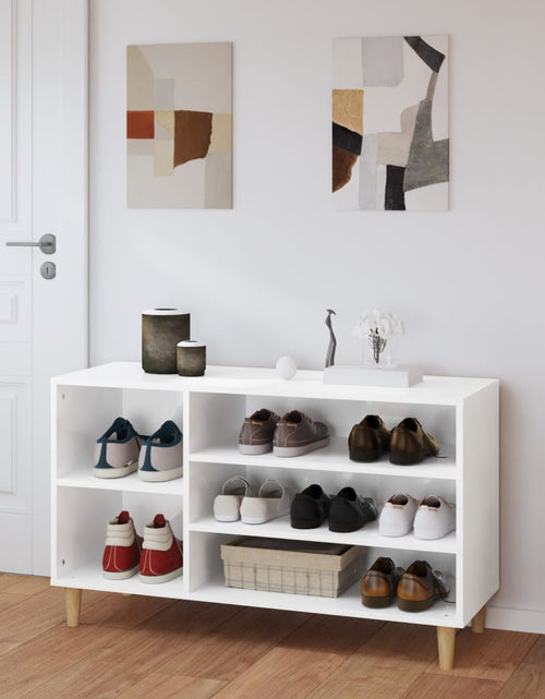 Încărcați imaginea în vizualizatorul Galerie, Pantofar, alb extralucios, 102x36x60 cm, lemn compozit - Lando

