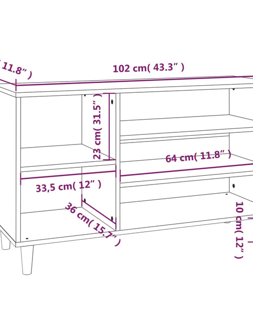Încărcați imaginea în vizualizatorul Galerie, Pantofar, gri beton, 102x36x60 cm, lemn prelucrat - Lando
