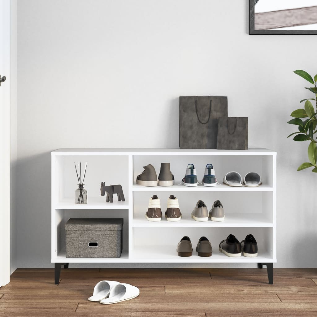 Pantofar, alb, 102x36x60 cm, lemn compozit - Lando