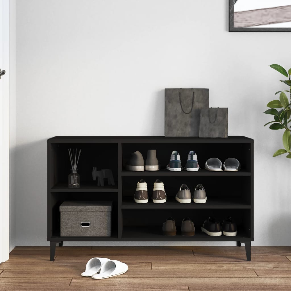 Pantofar, negru, 102x36x60 cm, lemn compozit - Lando