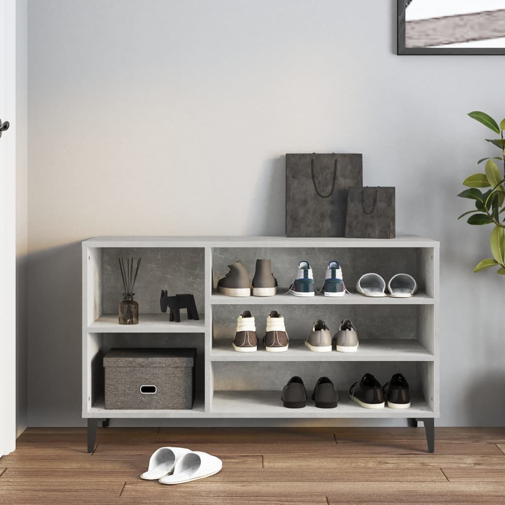 Pantofar, gri beton, 102x36x60 cm, lemn prelucrat - Lando