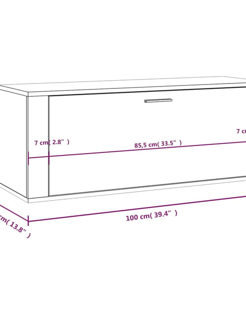 Încărcați imaginea în vizualizatorul Galerie, Pantofar de perete, stejar fumuriu, 100x35x38 cm lemn prelucrat - Lando
