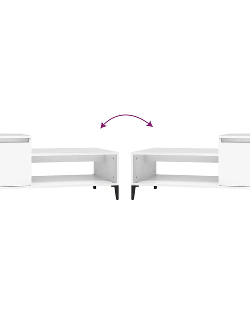 Загрузите изображение в средство просмотра галереи, Măsuță de cafea, alb, 100x50x45 cm, lemn prelucrat Lando - Lando
