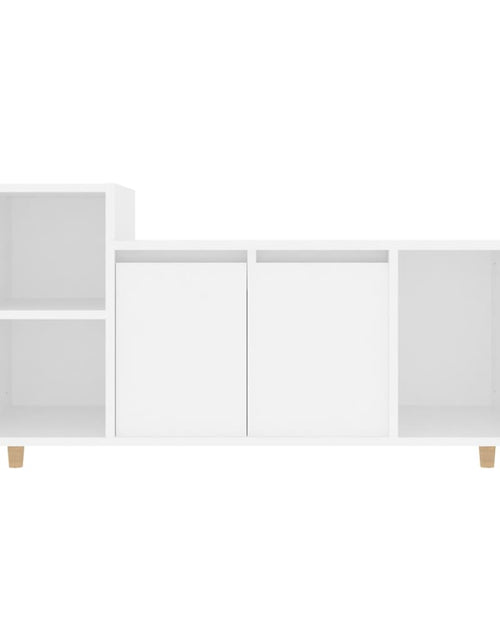 Încărcați imaginea în vizualizatorul Galerie, Comodă TV, alb, 100x35x55 cm, lemn prelucrat Lando - Lando
