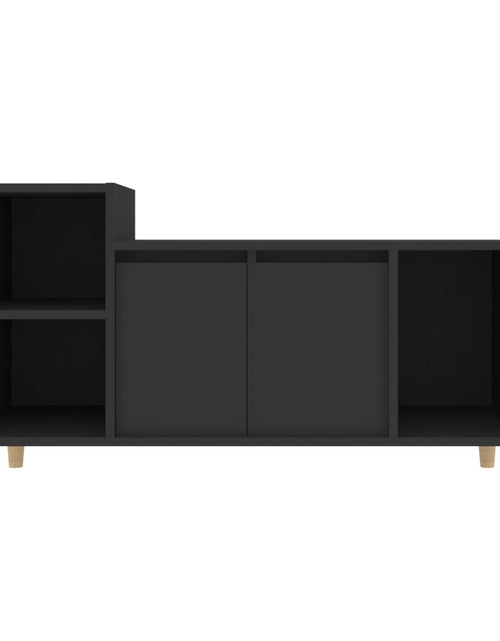 Încărcați imaginea în vizualizatorul Galerie, Comodă TV, negru, 100x35x55 cm, lemn prelucrat Lando - Lando
