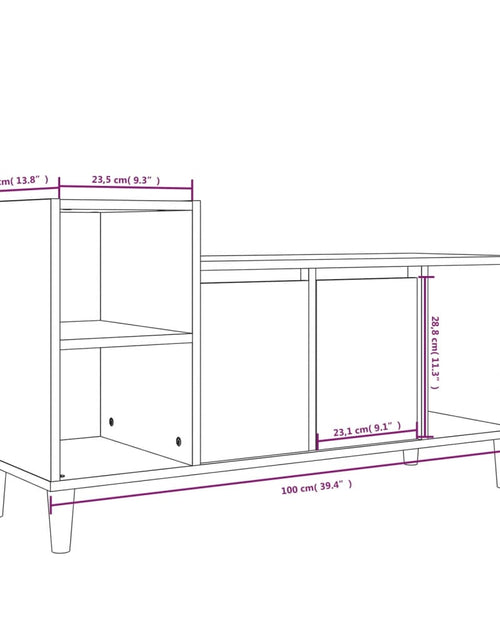 Загрузите изображение в средство просмотра галереи, Comodă TV, stejar fumuriu, 100x35x55 cm, lemn prelucrat Lando - Lando
