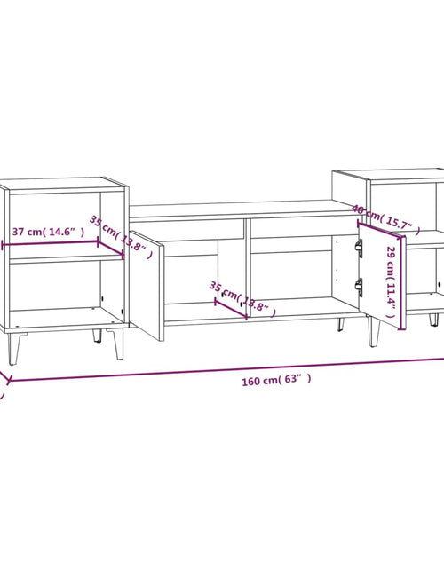 Încărcați imaginea în vizualizatorul Galerie, Comodă TV, stejar maro, 160x35x55 cm, lemn prelucrat Lando - Lando
